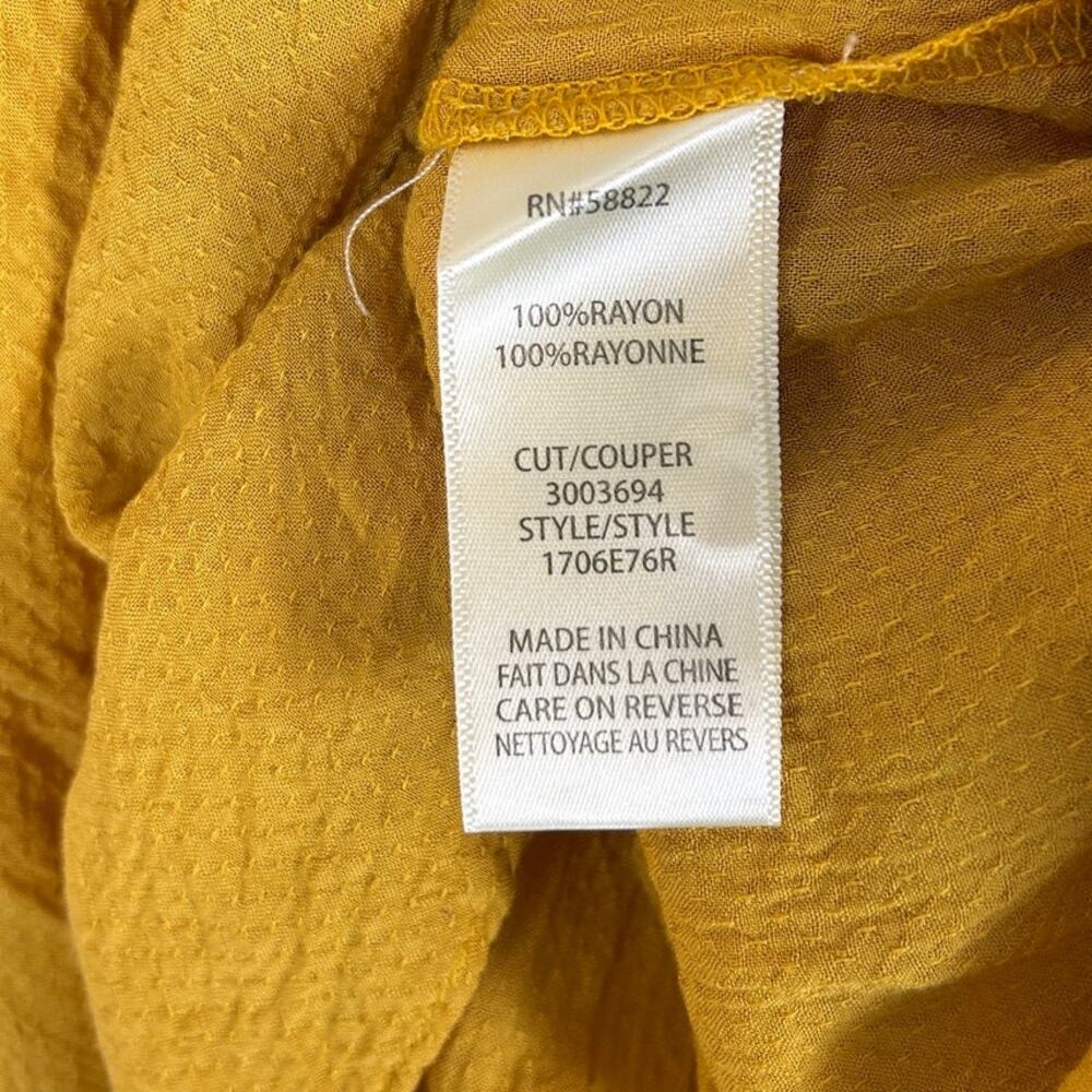 Max Studio Women's Size M Golden Yellow Embroidered Lightweight Blouse #0288 - Picture 8 of 11